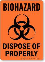 Biohazard Dispose Of Properly Sign