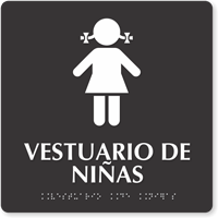 Vestuario De Niñas Spanish Braille Sign