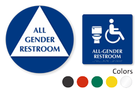 California Wall Door All Gender Restroom 2 Signs/Kit