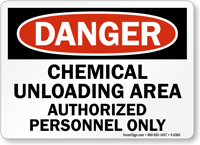 Danger: Chemical Unloading Area Authorized Personnel Only