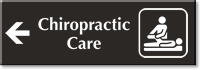 Chiropractic Care Engraved Sign Therapist Left Arrow Symbol
