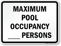 Pool Maximum Occupancy Sign for Colorado