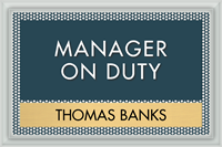 Optik Manager on Duty Sign 6.875 in. x 10.375 in.