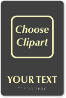 Custom Glow in the Dark ADA Braille Sign with Clipart 6x9