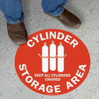 Cylinder Storage Area Keep Cylinders Chained Floor Sign