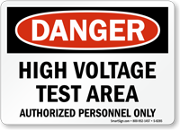 Danger High Voltage Area Sign