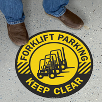 Forklift Parking Keep Clear SlipSafe Floor Sign