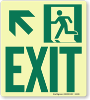 GlowSmart™ Directional Exit Sign Upward Arrow Sign