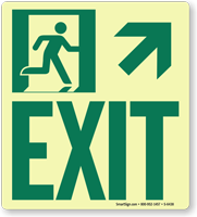 GlowSmart™ Directional Exit Sign Upward Arrow Sign