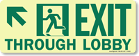 GlowSmart™ Directional Exit Sign Through Lobby Sign