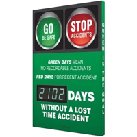 Green and Red Days Safety Sign