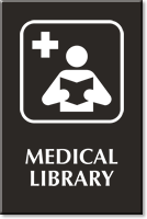 Medical Library Engraved Sign Reading Medicine Books Symbol