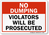 No Dumping  Sign