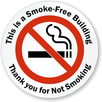 Smoke Free Building Thank you Window Decal