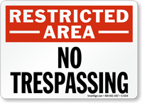 Restricted Area  Sign