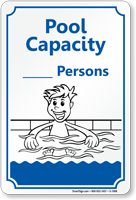 Pool Max Capacity Sign