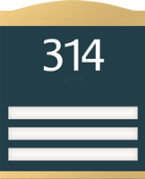 3 Slot Room Sign raised number braille