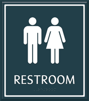 Unisex Restroom Sign with Braille