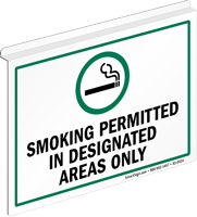 Smoking Permitted In Designated Areas Z Sign for Ceiling