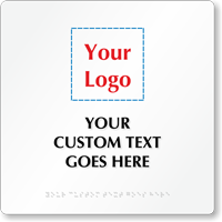 12x12 inches Custom Braille Sign with Logo