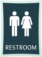 Restroom Unisex 11.375 in. x 8.375 in. Sign