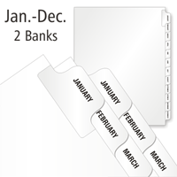 Collated Calendar Months Tabs, Jan-Dec