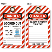 Custom Danger Locked Out Do Not Operate Tag