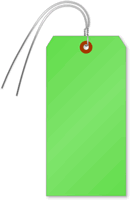 Fluorescent Green Tags (with wires)