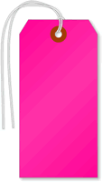 Fluorescent Pink Tags (with strings)