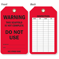 Warning Scaffold Not Complete Two Sided Status Tag