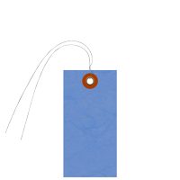 Blank Tyvek Blue Shipping Tag With Wire And Metal Eyelet
