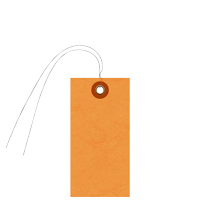 Blank Tyvek Orange Shipping Tag With Wire And Eyelet