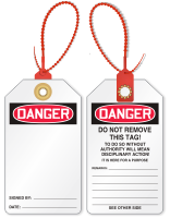 2 Sided Blank Loop n Lock Danger Tie Tag