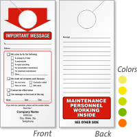 Custom Maintenance Personnel Working Inside 2 Sided Door Hanger