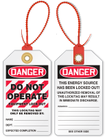 Don't Operate Equipment Locked Out Danger Tie Tag