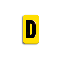 Character Black on Yellow "D" For Horizontal Mounting Holder