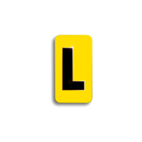 Character Black on Yellow "L" For Horizontal Mounting Holder