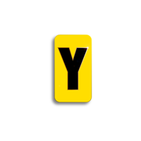 Character Black on Yellow "Y" For Horizontal Mounting Holder