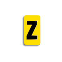 Character Black on Yellow "Z" For Horizontal Mounting Holder
