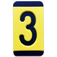 Horizontal Mounting  Character Black on Yellow "3"