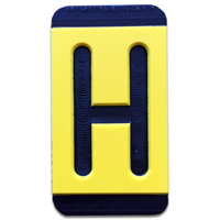 Horizontal Mounting  Character Black on Yellow "H"