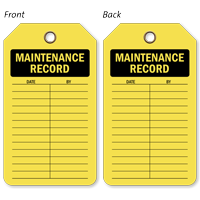 Maintenance Record Plastic