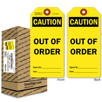 Caution Out of Order Safety Tag in a Box