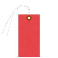 Red Tyvek Shipping Blank Tag With Wire And Metal Eyelet