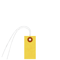 Tyvek Shipping Yellow Tag With Wire And Metal Eyelet