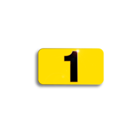 Character Black on Yellow "1" For Vertical Mounting Holder