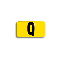 Character Black on Yellow "Q" For Vertical Mounting Holder