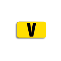 Character Black on Yellow "V" For Vertical Mounting Holder