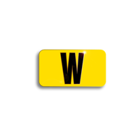 Character Black on Yellow "W" For Vertical Mounting Holder