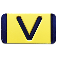 Vertical Mounting  Character Black on Yellow "V"